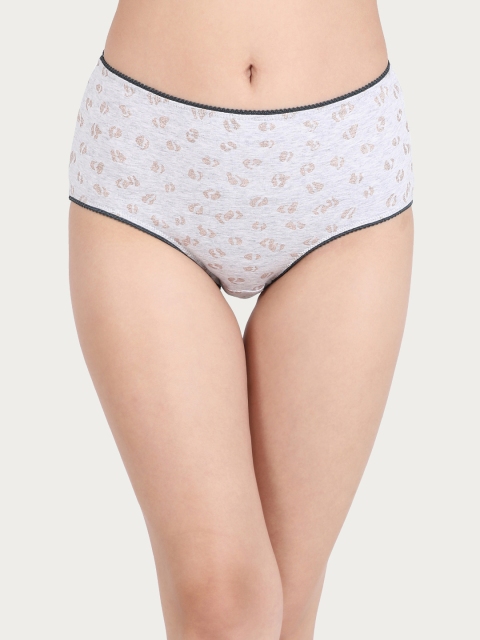 

Clovia Women Grey & Golden-Coloured Printed Hipster Briefs PN2695P01XL