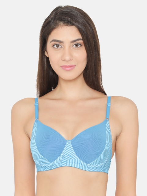 

Clovia Padded Underwired Printed Bra, Blue
