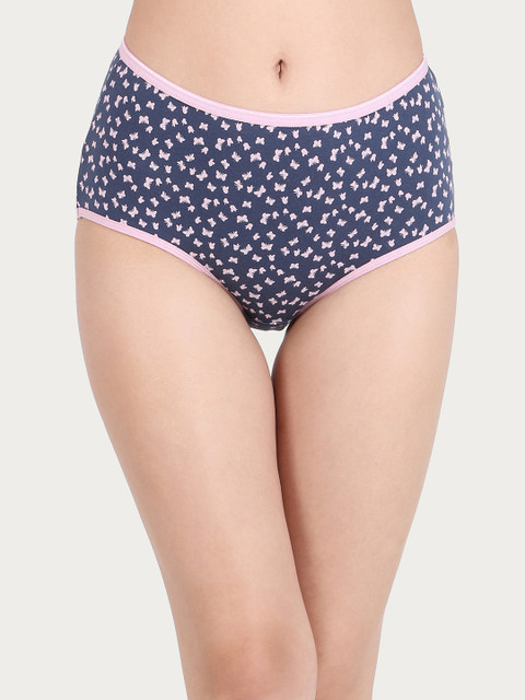 

Clovia Women Navy-Blue & Pink Printed Hipster Briefs PN2761P08XL