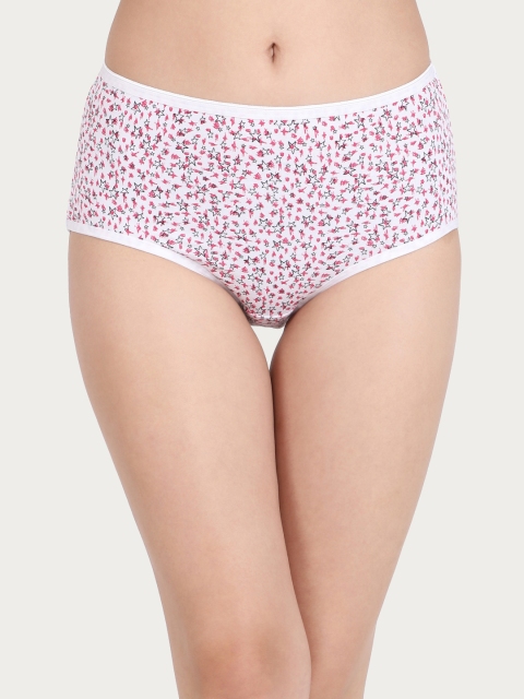 

Clovia Women White & Pink Printed Hipster Briefs PN2761P18XL