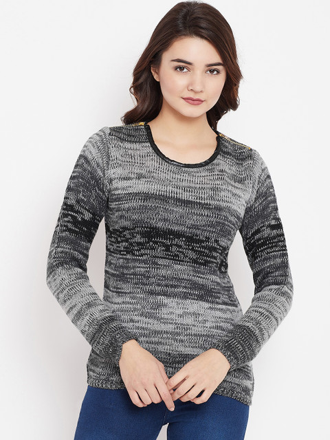 

Duke Women Grey Self Design Pullover