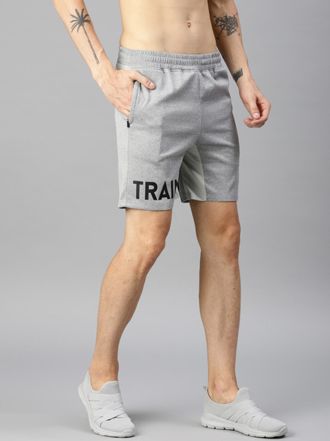 

HRX by Hrithik Roshan Men Grey Self Design Regular Fit Sports Shorts