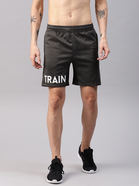 

HRX by Hrithik Roshan Men Charcoal Printed Regular Fit Training Shorts
