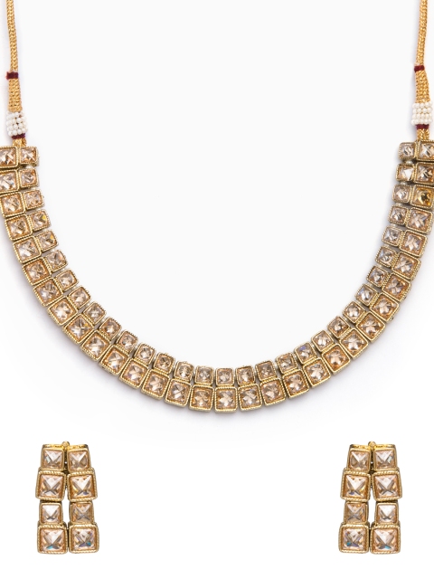 

Rubans Gold-Plated Handcrafted Stone-Studded Jewelley Set