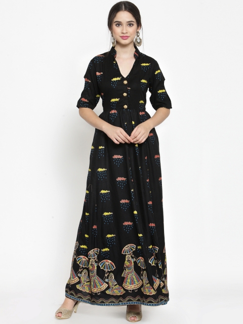 

Get Glamr Women Black Printed Anarkali Kurta
