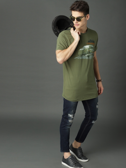 

Roadster Fast and Furious Men Green Printed T-shirt