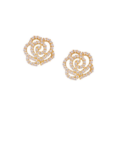 

TALISMAN Gold-Plated & White Handcrafted Sterling Silver CZ Circular Studs