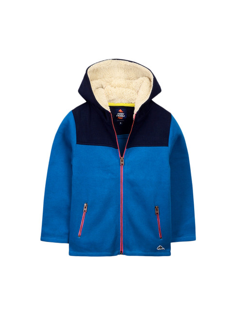 

Cherry Crumble Kids Blue Colourblocked Hooded Sweatshirt