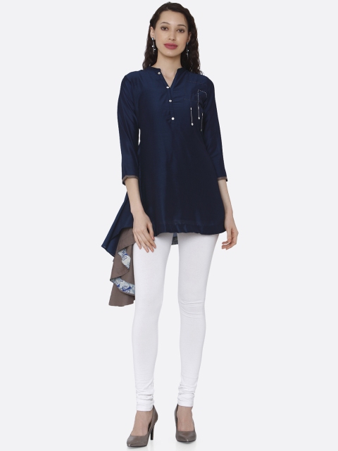 

RAISIN Blue Solid Tunic