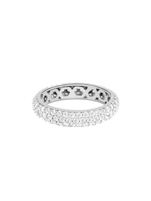 

TALISMAN Women Rhodium-Plated Silver-Toned Cubic Zirconia-Studded Handcrafted Ring