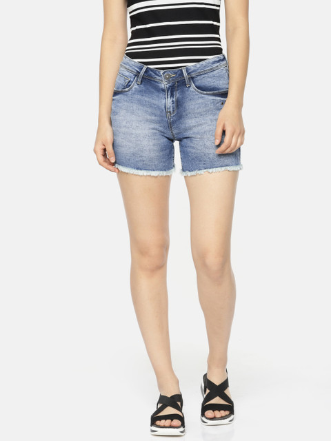 

Jealous 21 Women Blue Washed Denim Shorts