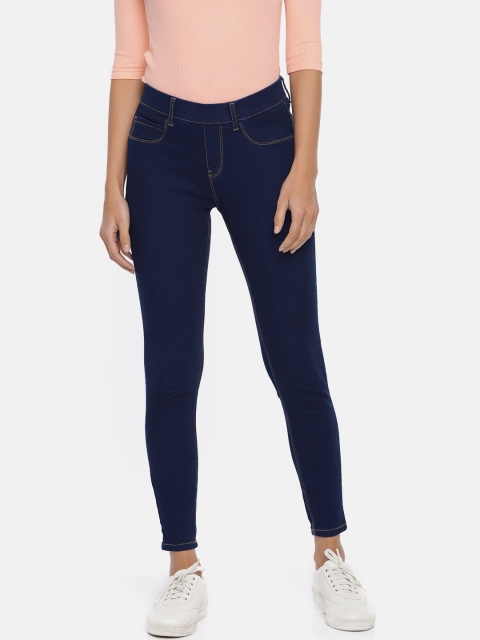

Jealous 21 Women Blue Solid Mide-Rise Ankle Length Jeggings