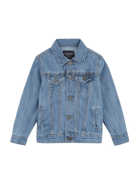 

Cherokee Boys Blue Solid Jacket