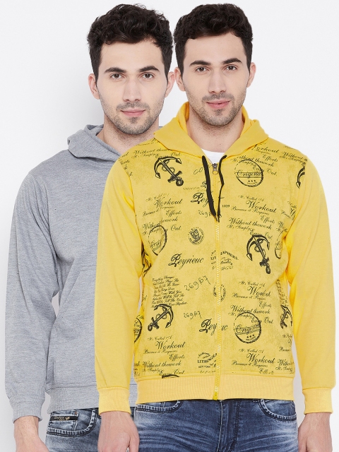 

VIMAL JONNEY Men Pack of 2 Hooded Sweatshirts, Yellow