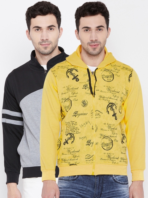 

VIMAL JONNEY Men Pack of 2 Hooded Sweatshirts, Yellow