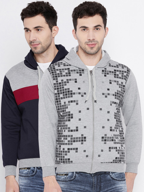 

VIMAL JONNEY Men Pack of 2 Hooded Sweatshirts, Grey
