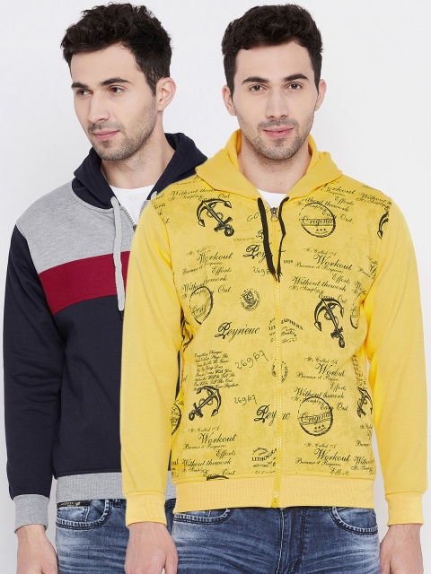 

VIMAL JONNEY Men Pack of 2 Hooded Sweatshirts, Yellow