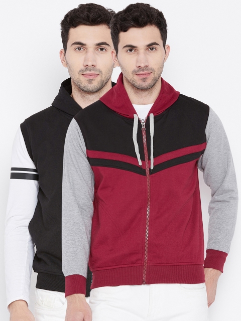 

VIMAL JONNEY Men Pack of 2 Hooded Sweatshirts, Black
