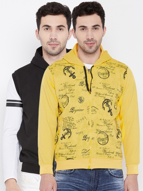 

VIMAL JONNEY Men Pack of 2 Hooded Sweatshirts, Yellow