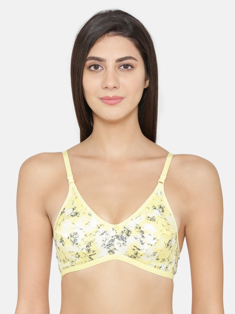 

ABELINO Yellow Printed Non-Wired Non Padded T-shirt Bra NAIRAYELLOW01