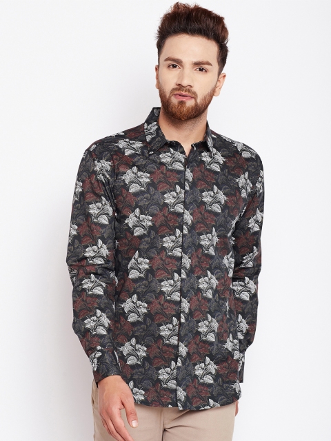 

Oxolloxo Men Olive Green Regular Fit Printed Casual Shirt