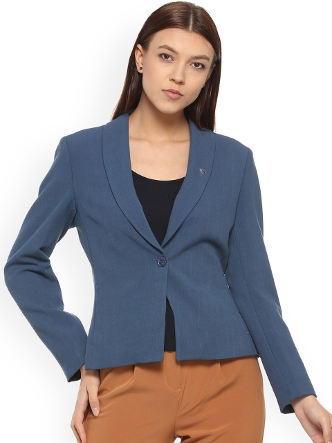 

Allen Solly Women Blue Solid Blazer