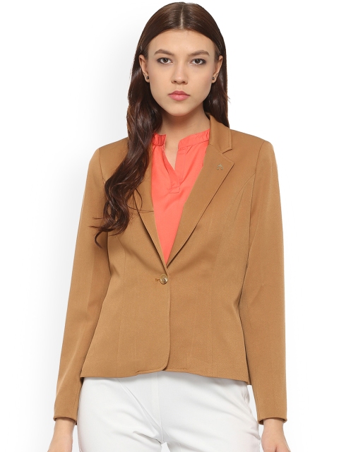 

Allen Solly Women Mustard Solid Blazer