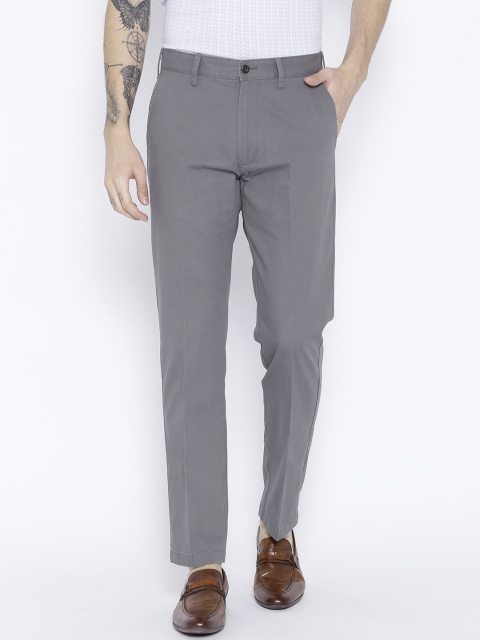 

Marks & Spencer Men Grey Regular Fit Solid Regular Trousers