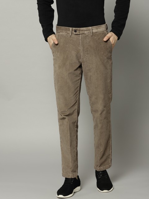 

Marks & Spencer Men Beige Regular Fit Solid Regular Corduroy Trousers