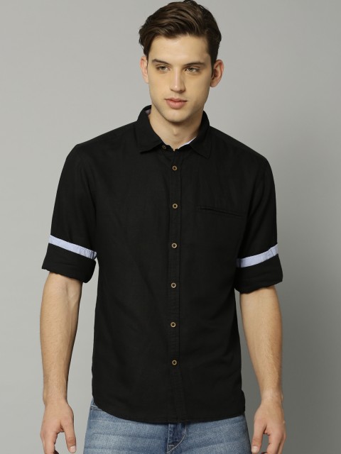 

Marks & Spencer Men Black Regular Fit Solid Casual Shirt