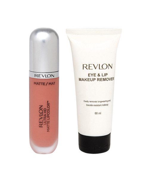 

Revlon Set of Makeup Remover & Ultra HD Seduction Matte Lipcolor, Nude