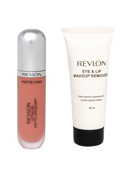 

Revlon Set of Ultra HD Seduction Matte Lipcolor & Eye & Lip Makeup Remover, Nude