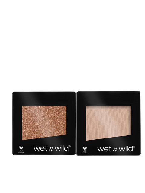 

Wet n Wild Sustainable Color Icon Nudecomer Glitter Single Eyeshadow & Brulee Single Eyeshadow Set, Nude