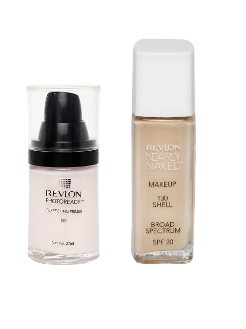 

Revlon PhotoReady 001 Perfecting Primer With Nearly Naked Shell SPF 20 Foundation 130, Beige