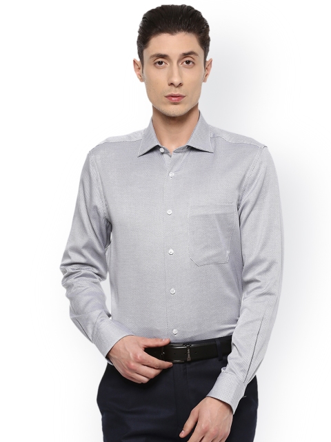 

Louis Philippe Men Grey Classic Regular Fit Self Design Casual Shirt
