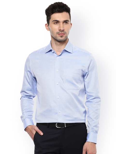 

Louis Philippe Men Blue Comfort Regular Fit Self Design Casual Shirt