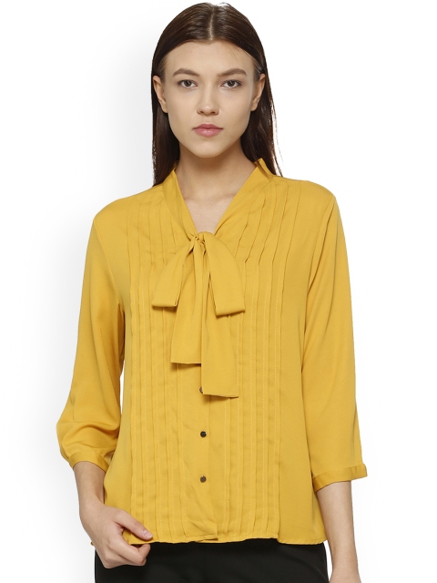 

Van Heusen Women Yellow Regular Fit Solid Casual Shirt