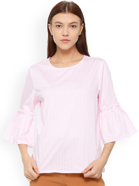 

Van Heusen Woman Pink Striped A-Line Top