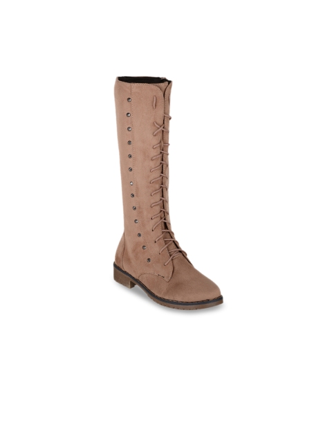 

SHUZ TOUCH Women Pink Solid Heeled Boots