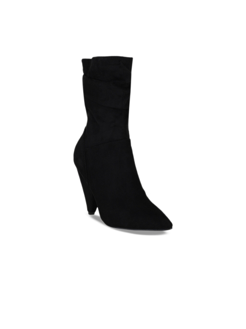 

SHUZ TOUCH Women Black Solid High Top Heeled Boots