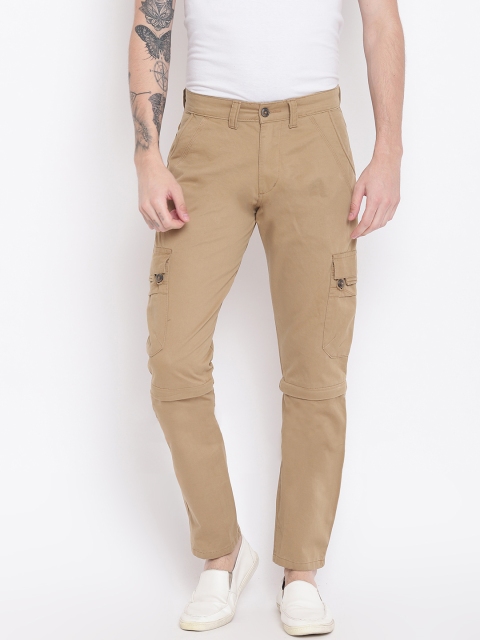 

Sports52 wear Men Beige Tapered Fit Solid Cargos cum Shorts