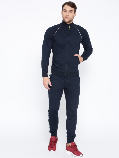 

Sports52 wear Men Navy Blue Solid Tracksuit