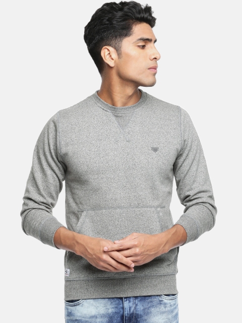 

Sports52 wear Men Grey Melange Solid Sweatshirt