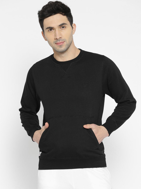 

Sports52 wear Men Black Solid Sweatshirt