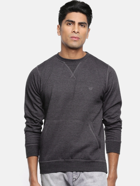 

Sports52 wear Men Grey Melange Solid Sweatshirt
