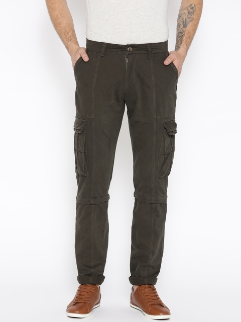 

Sports52 wear Men Olive Green Regular Fit Solid Cargos cum Shorts
