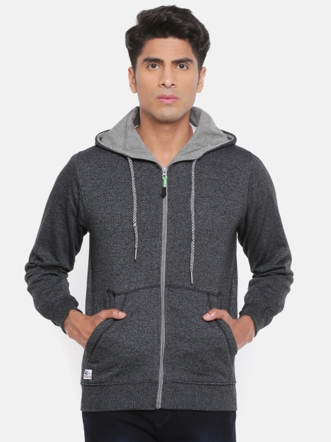 

Sports52 wear Men Charcoal Grey Solid Hooded Sweatshirt