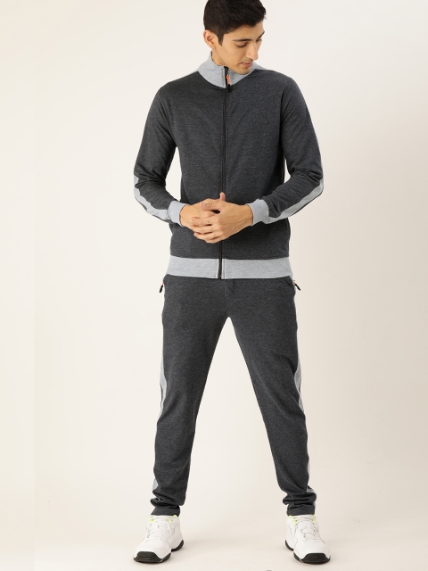 

Sports52 wear Men Navy Blue Solid Tracksuit with Side Stripes