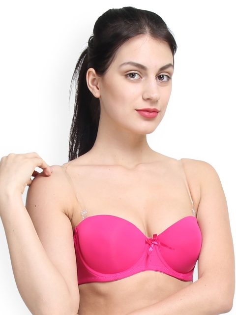 

PrettyCat Pink Solid Underwired Lightly Padded Push-Up Bra