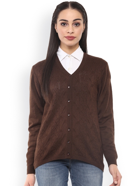 

Cayman Women Brown Self Design Cardigan